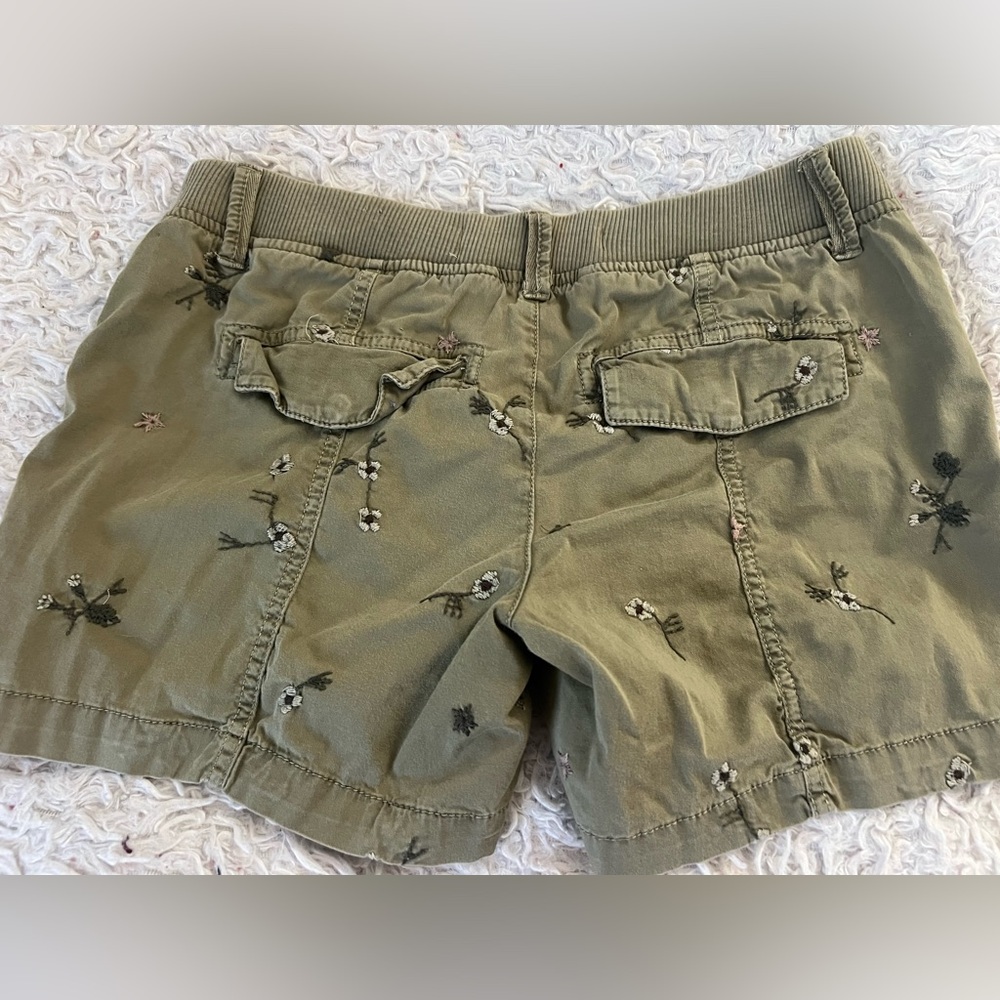 Embroidered Khaki Women's Utility Shorts - Picture 3 of 3